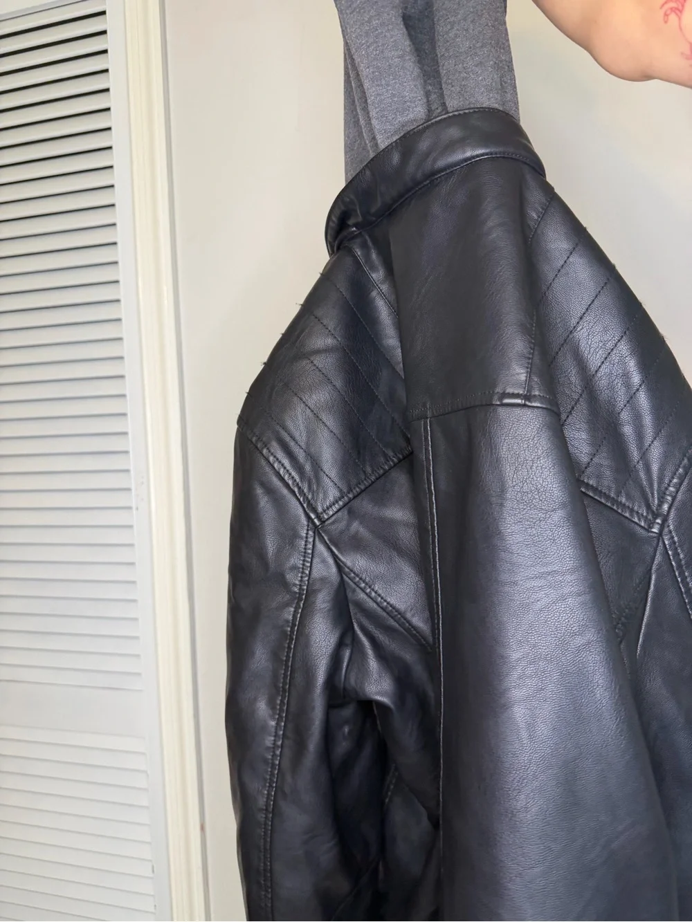 Men's Levi's® Faux Leather Hooded Racer Jacket, Size L